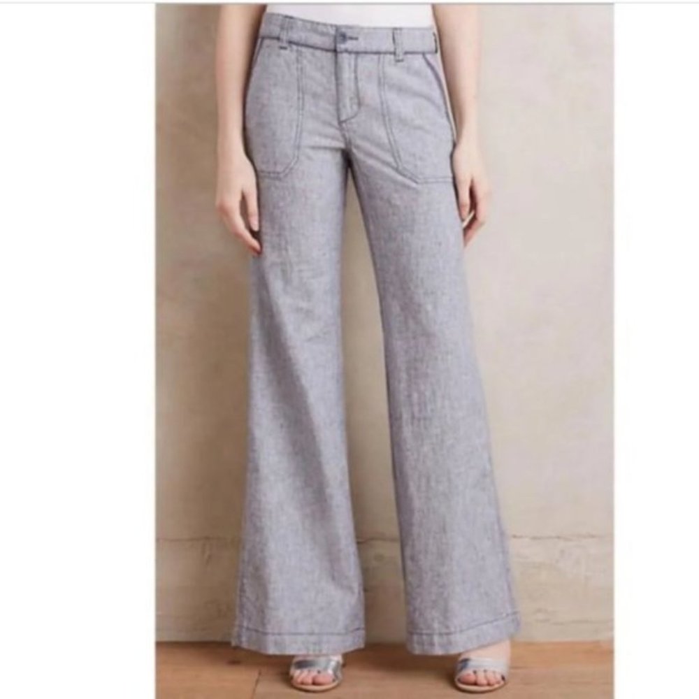 Pilcro Wide Leg Navy/White Stripe Pants - NWT, 00P